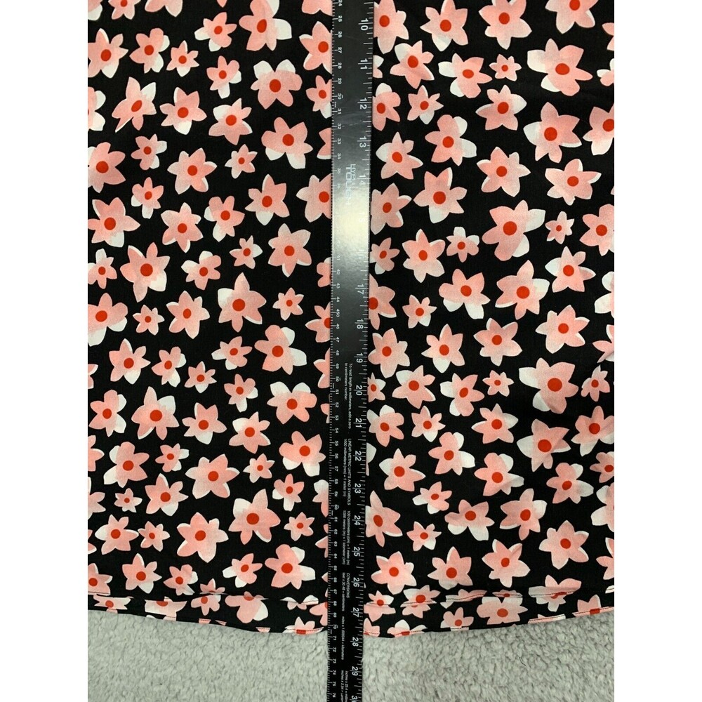 Women's Cabi Small (S) Black Pink Red Floral Print Cap Sleeve Top Blouse - Picture 9 of 11